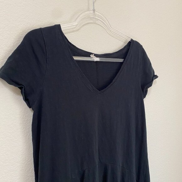 Daily Practice Black Handkerchief Hem Minimalist Jeanette Midi Dress - Picture 4 of 8